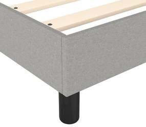 Estrutura de cama sem colchão 120x200 cm tecido cinzento-claro