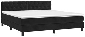 Cama com molas/colchão 160x200 cm veludo preto