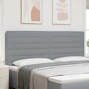 vidaXL Cabeceira Design Linhas Cinza Claro 200 cm Tecido