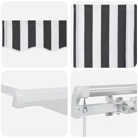 Toldo retrátil manual 450x300 cm antracite e branco