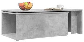 Mesa de centro 150x50x35 cm contraplacado cinzento cimento
