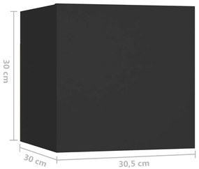 Mesa de cabeceira 30,5x30x30 cm derivados de madeira preto
