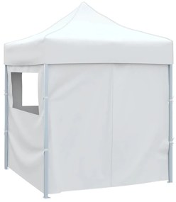 Tenda dobrável profissional festas 4 paredes 2x2m aço branco