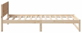 Estrutura de Cama Natural Madeira Maciça 80 x 200 cm