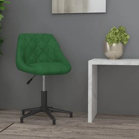 vidaXL Cadeira de escritório giratória veludo verde-escuro