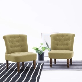 282332 vidaXL Cadeiras francesas 2 pcs tecido verde