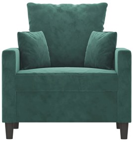 Poltrona 60 cm veludo verde-escuro