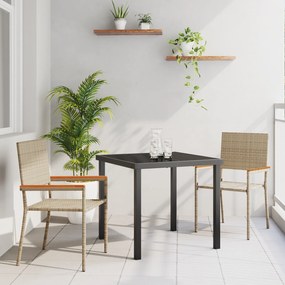 vidaXL Conjunto de Jantar de Jardim 3 Peças Bege Vime PE