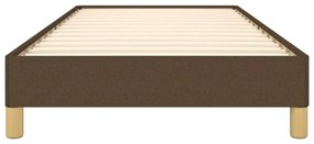 Estrutura de cama sem colchão 100x200 cm tecido castanho-escuro