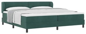 Cama Box Spring com Colchão verde escuro 200x200 cm Veludo