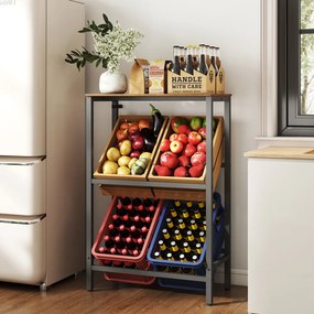 Estante para caixas de bebidas, 2 níveis, para 4 caixas 40 x 70,4 x 117,3 cm Castanho-preto
