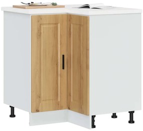 vidaXL Armário base canto cozinha Porto madeira carvalho artisiano