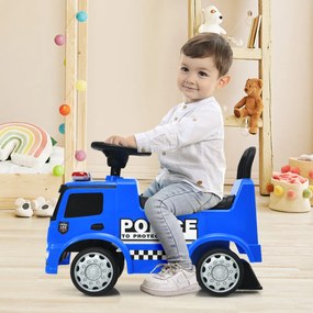 Andador Carro de polícia licenciado da Mercedes Benz para crianças com espaço de arrumação Encosto seguro Volante Utilização no interior e no exterior