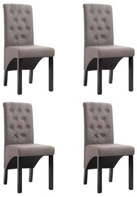 Cadeiras de jantar 4 pcs tecido cinzento-acastanhado