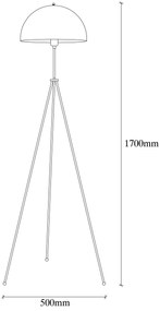 Candeeiro de Pé Can – Preto – 50 x 50 cm, Altura 170 cm