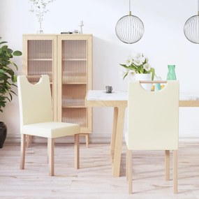 vidaXL Cadeiras de jantar 2 pcs couro artificial cor creme