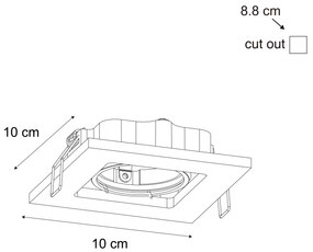 Conjunto de 10 focos embutidos pretos ajustáveis - Qure