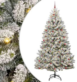 vidaXL Árvore de Natal Artificial Verde e Branco 300 cm PVC e Metal