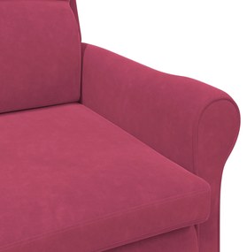 Poltrona Vinho Vinho Tecido de poliéster com pernas de madeira