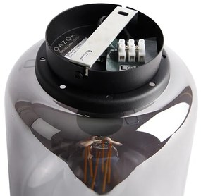 Candeeiro de teto design preto com vidro fumê - Bliss