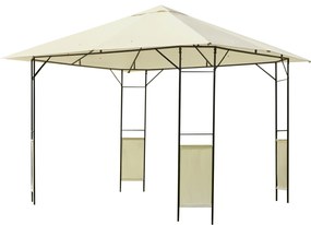 Outsunny Pérgola de Jardim 3x3x2,6m Pérgola de Exterior com Estrutura de Aço e Toldo com Proteção UV 300x300x260 cm Creme | Aosom Portugal