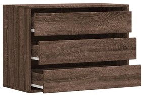 Cómoda com 3 Gavetas - 80x41x58 cm - derivados de madeira - carvalho c