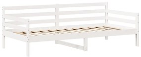 Sofá-cama com telhado 90x200 cm madeira de pinho maciça branco