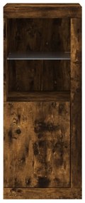 Aparador com luzes LED 41x37x100 cm carvalho fumado
