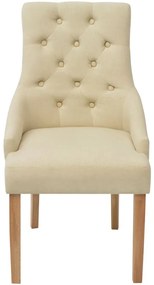 Cadeiras de jantar 4 pcs tecido creme