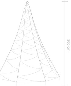 Árvore de Natal parede 720 luzes LED 5 m int/ext branco frio