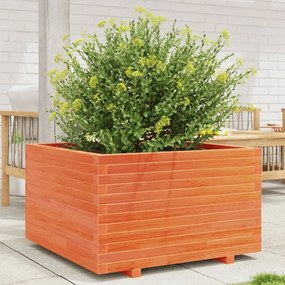 vidaXL Vaso/floreira de jardim 80x80x49,5 cm pinho maciço castanho mel