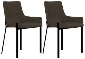 vidaXL Cadeiras de jantar 2 pcs tecido castanho