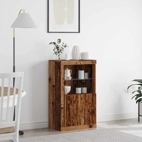Sideboard vidaXL com Luzes LED Madeira Velha 60,5x37x100 cm