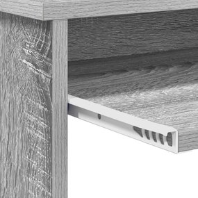 Mesa com Armazenamento Cinza Sonoma 120,5x44x88,5 cm Madeira Estrutura