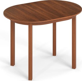 Mesa de jantar oval 110 x 78 x 77 cm com superfície ampla e pernas robustas de madeira com pés antiderrapantes Castanho