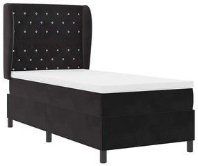 Cama Box com Colchão Preto 90x200 cm em Veludo