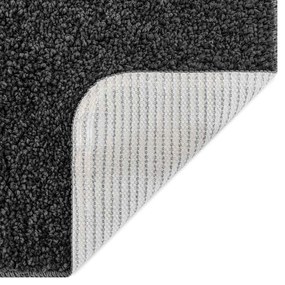 Tapete Shaggy vidaXL com Base de Látex Cinza Escuro 160x160 cm