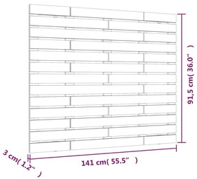 Cabeceira de parede 141x3x91,5 cm pinho maciço castanho-mel