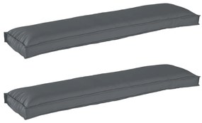 vidaXL almofadas para bancadas 2 pcs Antracite 150x40x8 cm Tecido Oxford