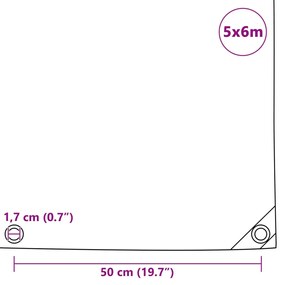 Lona 650 g/m² 5x6 m cinzento