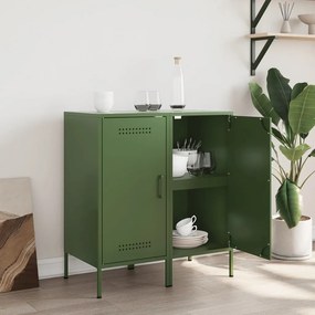 Aparadores 2 pcs 36x39x79 cm aço verde-azeitona