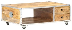 vidaXL Mesa de centro 89x59x33 cm madeira de mangueira áspera maciça
