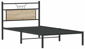 Estrutura de cama sem colchão 107x203 cm carvalho sonoma