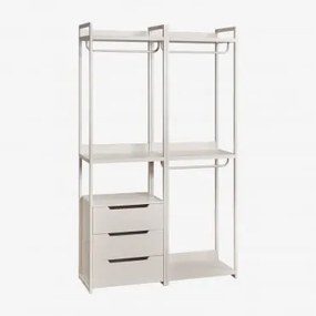 Armário Modular Aberto De 2 Peças Com Gavetas Em Ferro Velunis Gardénia Branco - Sklum