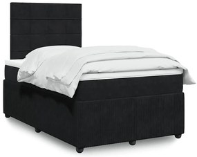 Cama boxspring com colchão 120x200 cm veludo preto
