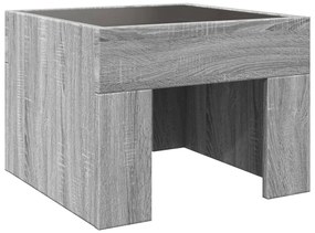 Mesa de centro luzes LED Infinity 40x40x30 cm cinzento sonoma