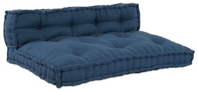 Almofada de Sofá Pallet com Encosto em Tecido Azul