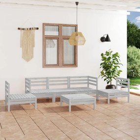vidaXL 6 pcs conjunto lounge de jardim pinho maciço branco