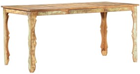 Mesa de jantar 160x80x76 cm madeira recuperada maciça