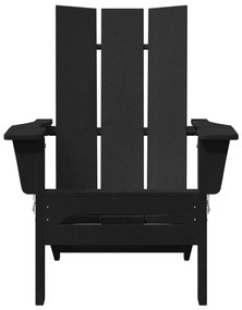Cadeira Adirondack Dobrável Preta 74.5x80.5x90 cm HDPE